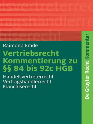 cover image of Vertriebsrecht